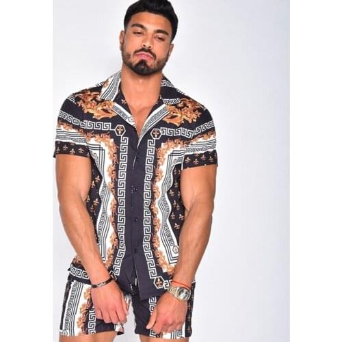 2021 Mens Hawaiian Beach Shirt National style Print Shirts Tops Casual Short Sleeve Summer Holiday Vacation Fashion