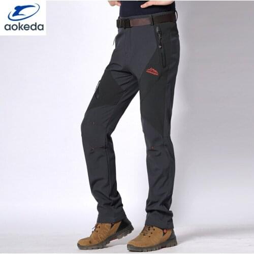 Mens hiking pants winter thick warm warm windproof waterproof outdoor climbing ski pants soft shell hunting climbing pants