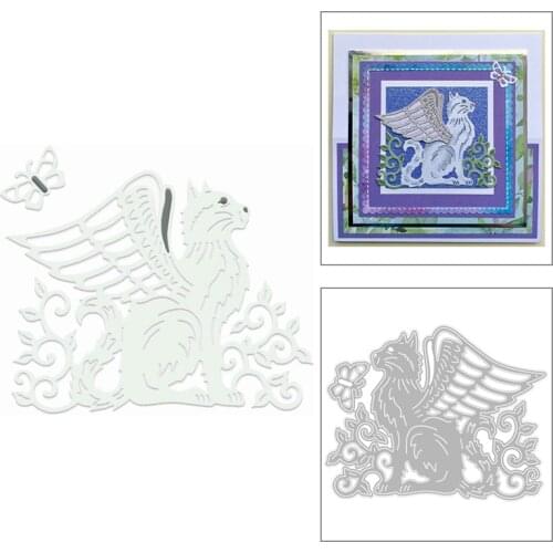 2020 New Wing Angel Cat Metal Cutting Dies Animal Butterfly and Leaves Die Cut Scrapbooking For Crafts Card Making No Stamps Set