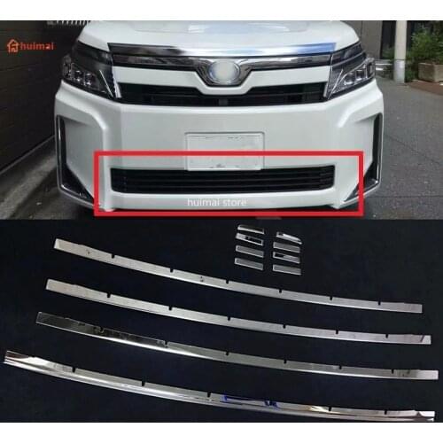 For Toyota Noah Voxy R80 2017 2018 Front Center Grill Bumper Cover Glossy Racing Grille Grills Trim Auto Accessories 12pcs