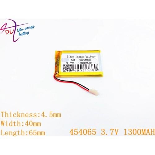 Polymer battery 1300 mah 3.7V 454065 smart home MP3 speakers Li-ion battery for dvr,GPS,mp3,mp4,cell phone,speaker
