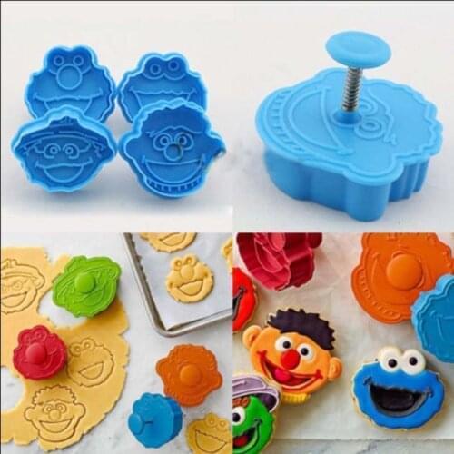 Lovely 3D Fondant Cookie Cutter Biscuit Hand Stamp Press Plunger Mould 4 pcs New Tools