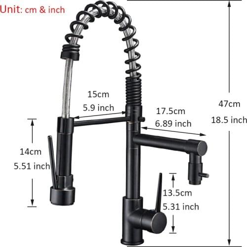 Blackend Spring Kitchen Faucet Pull out Side Sprayer Dual Spout Single Handle Mixer Tap Sink Faucet 360 Rotation Kitchen Faucets