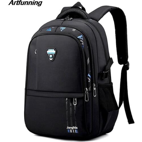 Artfunning High quality oxford schoolbag for teenagers Boys travel waterproof backpacks kids fashion shoulder strap schoolbags