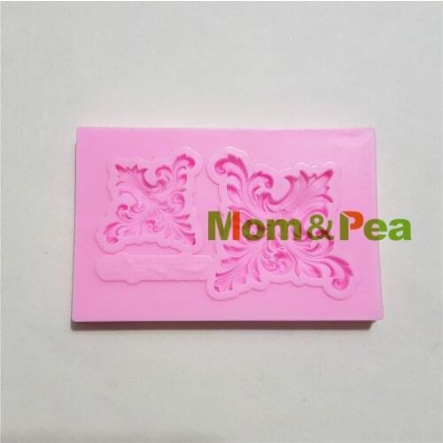 Mom&Pea 1317 Free Shipping Floral Deco Silicone Mold Cake Decoration Fondant Cake 3D Mold Food Grade