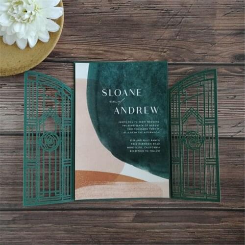 Rural greenery wedding invitations save the day invitation suite 50 sets