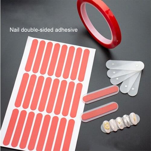 Waterproof Cut free Nail Transparent Double-sided Tape Nail Adhesive Tape Acrylic Display Salon Use Manicure Tool