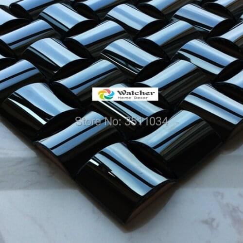 High quality 3D convex metal mosaic 11pieces one box ceramic backing wall mosaic tile convex silver metal mosaic mosaic tiles