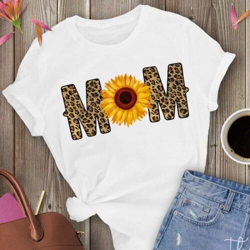Mom And Sunflower Women Flower Fashion Ladies Womens Tops Clothes Graphic Female T-Shirt T Shirt Floral Pattern T-shirts