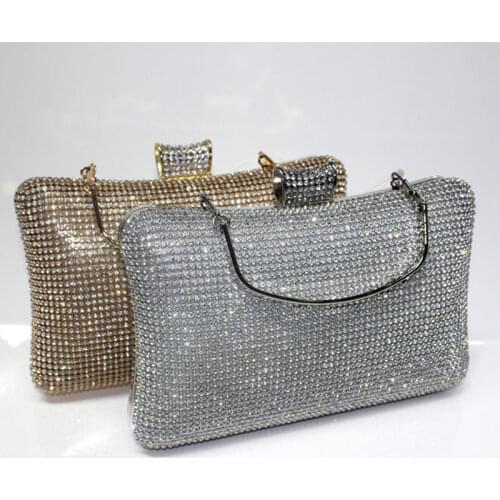 3 Color New Style Handmade Rhinestones Women Evening Bags Fashion Casual Clutches Diamonds Handbag For Party