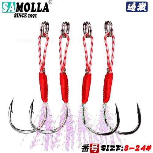 5pcs/lot Jig Head Fishing Hook Jigs Assist Hook Barbed Jig Hooks High Carbon Steel Slow Jigging Anzuelos De Pesca Mar Anzuelos