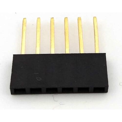 2000pcs/lot 2.54MM 10MM Long Needle Female Pin Header Strip Stackable Header 6pin