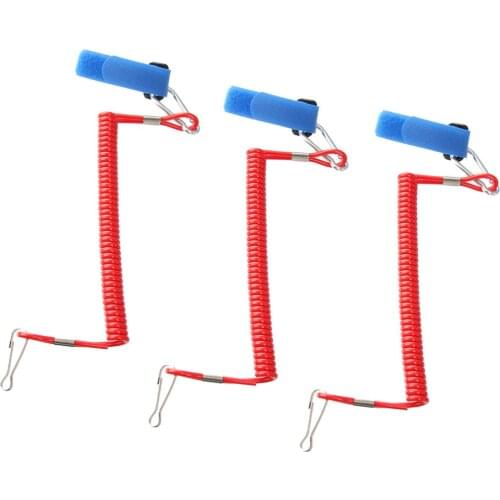 3pcs Safety Coiled Paddle Leash Fishing Rod Tether Leashes For Kayak Canoe Boat