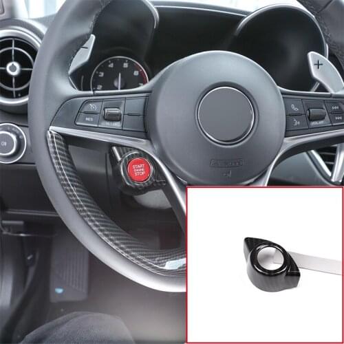 For Alfa Romeo Giulia Stelvio 2017-2019 Car Accessories 1 Pcs ABS Interior Start Engine Stop Cover Trim Carbon Fiber