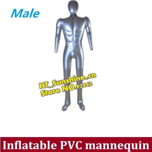 Free shipping Inflatable PVC mannequin full body with head & arms, male/man mannequin inflated model/clothing display props