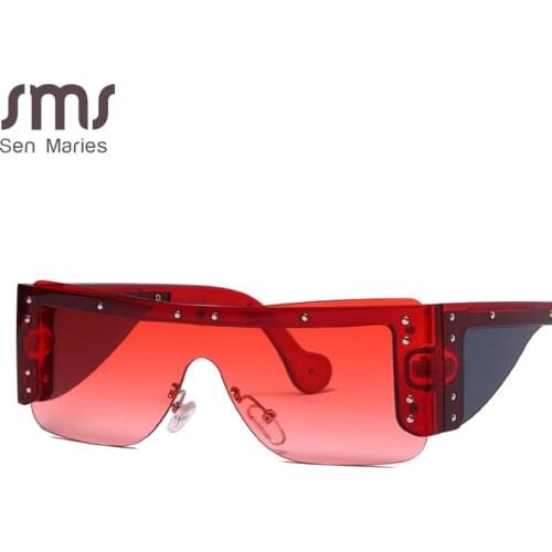 Oversized Square Sunglasses Women Vintage Sun Glasses Men Brand Designer One Piece Glasses Men Rimless Sunglasses Men Eyewear