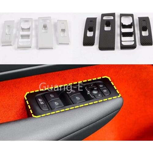 Car Styling Cover Door Window Glass Inner Panel Armrest Lift Switch Button Trim Frame 4pcs For VOLVO XC40 2018 2019 2020