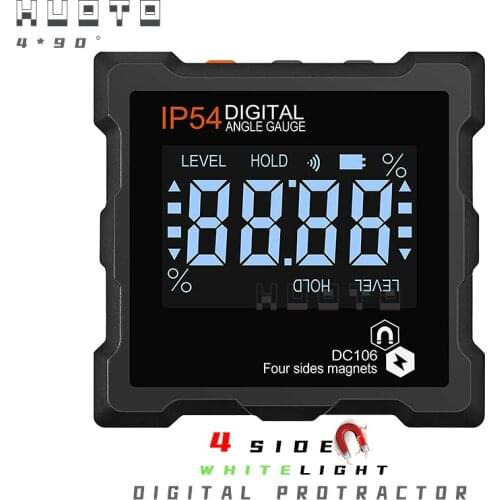New Digital Protractor Level Gauge Angle Meter With 4 sides Magnetic Base IP54 LED Inclinometer Digital Bevel Box Angle Meter