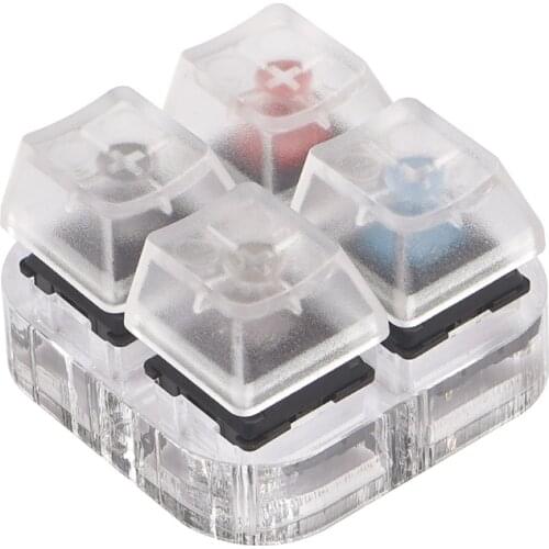 G32B 4 Key Translucent Keycaps Testing Tool Cherry MX Switches Keyboard Tester Kit Clear Keycaps Sampler PCB Mechanical