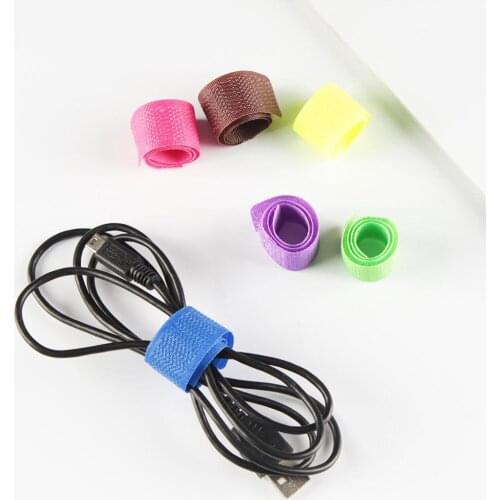 HiMISS Cable Wire Organizer Fastener Hook None Back To Back Nylon Cable Ties Reusable Cord Rope Holder Magic Sticker
