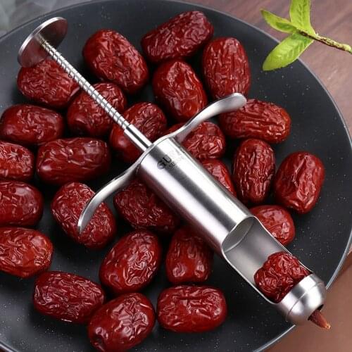 Stainless Steel Fruit Core Seed Remover Jujube Corer Home Kitchen Gadget Tool Denuclear Tool