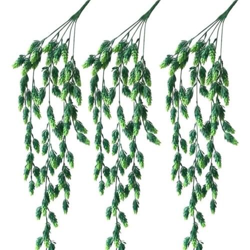 Practical 3Pcs Artificial Flower Hops Vine Garland Plant Fake Hanging Vine Greenery For Indoor Outdoor Front Porch Flower Decor