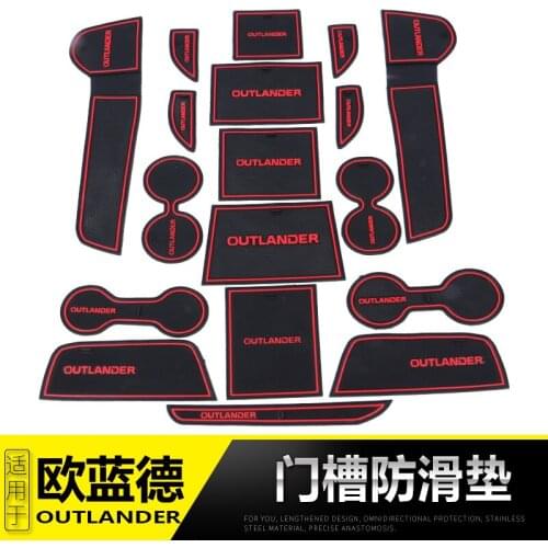For Mitsubishi Outlander 2016 2017 2018 2019 Gate Slot Pad Non-slip Cup Mats Anti Slip Door Groove Mat Stickers Car Accessories