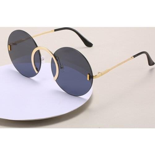 2021 hot sale new personality women sunglasse round sunglasses shopping fashion ocean color metal accessories sunglasses UV400