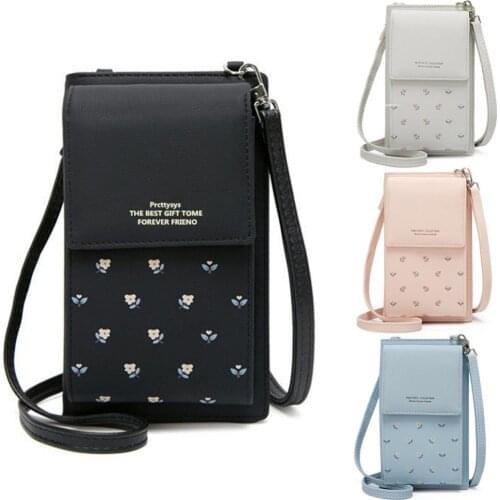 70% Hot Sell Women Floral Print Mini Faux Leather Crossbody Shoulder Bag Card Phone Purse
