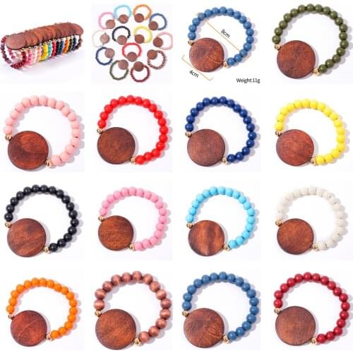 Makersland Retro Wooden Beads Bracelet Wood Chips Charm Bracelet For Women Jewelry Accessories For Men Wholesale 2021 Trend New
