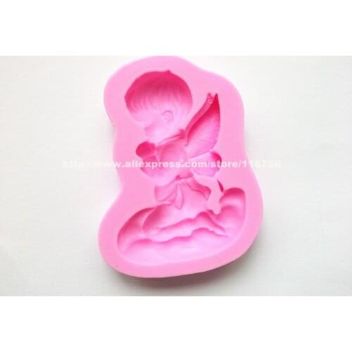New! Free Shipping Angel Shaped Silicone Mold Cake Decoration Fondant Cake 3D Food Grade Silicone Mould 203