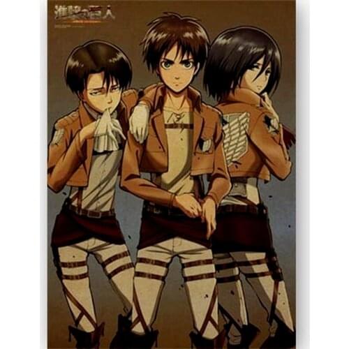 Anime Attack on Titan Posters Cosplay Game Home Decor Comic Exhibition Wall Hanging Scroll Art Painting Wall Art No Frame