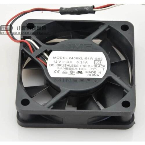 Minebea 2406KL-04W-B59 12V 0.21A 6015 6CM wire speed durable fan for NMB 60*60*15mm