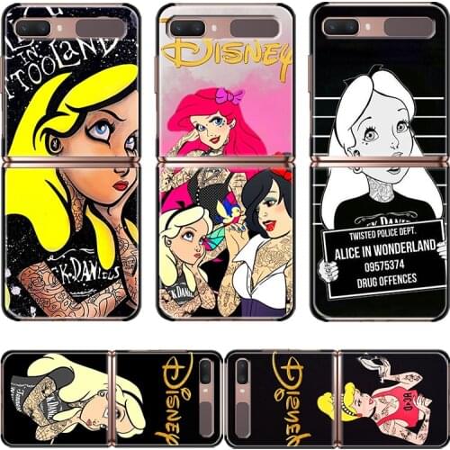 Punk princess disney Shockproof Hard Cover For Samsung Galaxy Z Flip 3 5G Black Fashion Mobile Fundas Phone Case