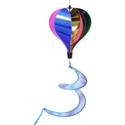 Rainbow Hot Air Balloon Sequins Windsock Striped Wind Spinner Outdoor Decor S06 21 Dropshipping