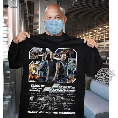 20 Years of Fast Furious 2001 2021 Thank You for the Memories Shirt