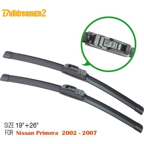 Buildreamen2 Auto Car Wiper Blade Soft Rubber Windshield Window Wiper Blades 2Pcs For 2002-2007 Nissan Primera Free Postage