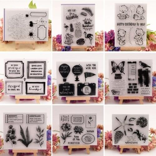 Words DIY Silicone Clear Stamp Cling Seal Scrapbook Embossing Album Decor Craft