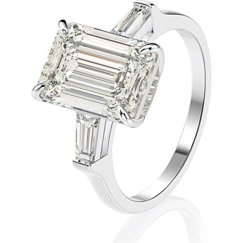 Sparkling 925 Sterling Silver Ring 8*11mm Simulate Moissanite Lab Diamond Wedding Proposal Ring for Girlfriend Anniverary Gift