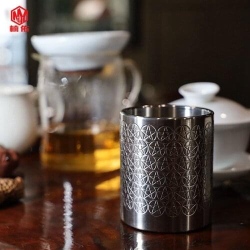 Titanium Alloy TC4 One-piece Beer Tea Cup Container CNC Numerical Control Outdoor Portable Cup