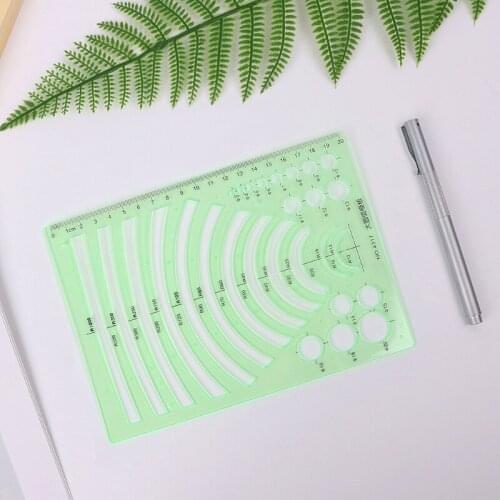 Students Math Drawing Learning Plastic Template Ruler Protractor Green Plastic