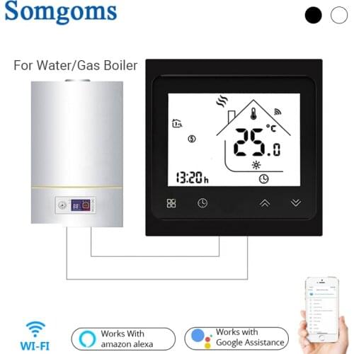 BHT-002 Tuya Wifi Smart Gas Boiler Thermostat 3A Temperature APP Remote Control For Water/gas boiler Work With Alexa Google Home