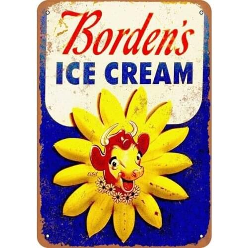 Bordens Ice Cream Vintage Retro Metal Sign Wall Decoration Tin Sign