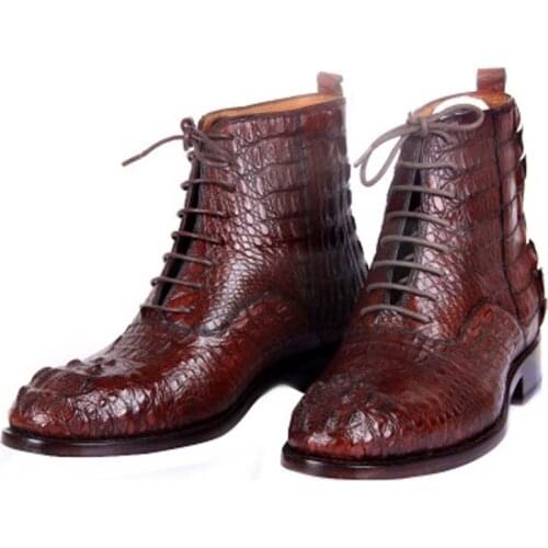 Hubu winter manual Mens boots import crocodile shoes men boots Martin short boots male boots