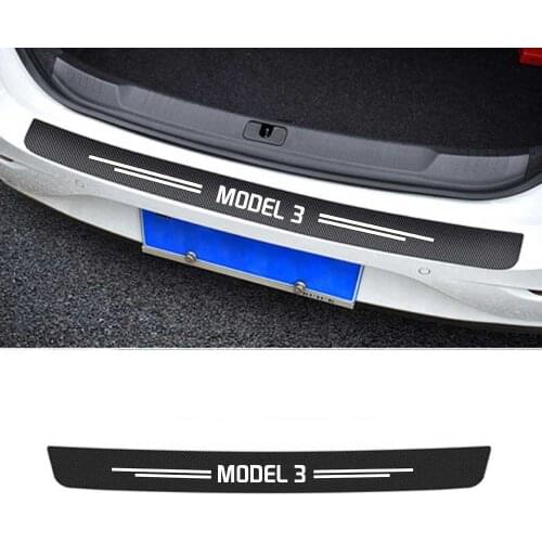 1pcs car trunk decorative protective stickers Bumper decoration modification For Tesla Model 3 accessories
