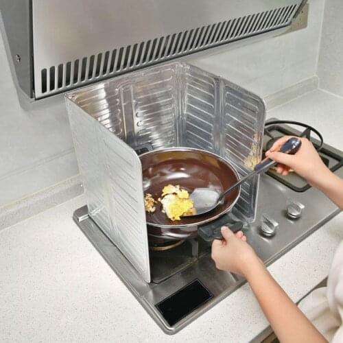 1pcs Kitchen Oil Splash Guard Aluminum Foil Cooking Insulation Cooking Heat Home Oil Prevent Hot Stove Kitchen Tools Baffle O3Z6