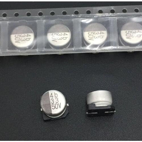 10Pcs/50Pcs 33uF 50V ELNA 8x6.3mm 50V33uF Chip type SMD Aluminum Electrolytic Capacitor