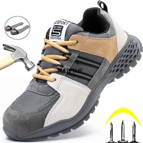 2021 Safety Shoes Men Women Steel Toe Boots Indestructible Work Shoes Lightweight Breathable Composite Toe Men EUR Size 37-48