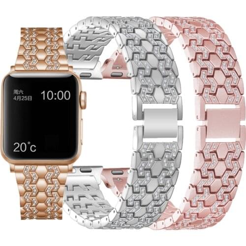 Diamond strap For Apple Watch 6 Band 44mm 42mm iwatch band serice 5 4 3 2 1 Stainless Steel strap apple watch 5 strap 38mm 40mm