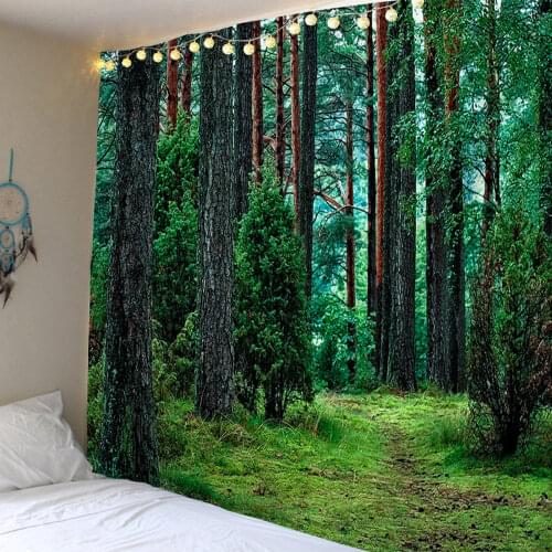 Sunlight Under The Forest Tree Printed Large Wall Tapestry Cheap Hippie Wall Hanging Bohemian Wall Tapestries Mandala Wall Art